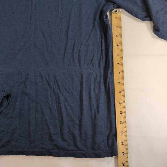 True North Wool Rich Blend 87% Merino Long Sleeve Shirt Navy Blue Men S Small - Picture 7 of 11
